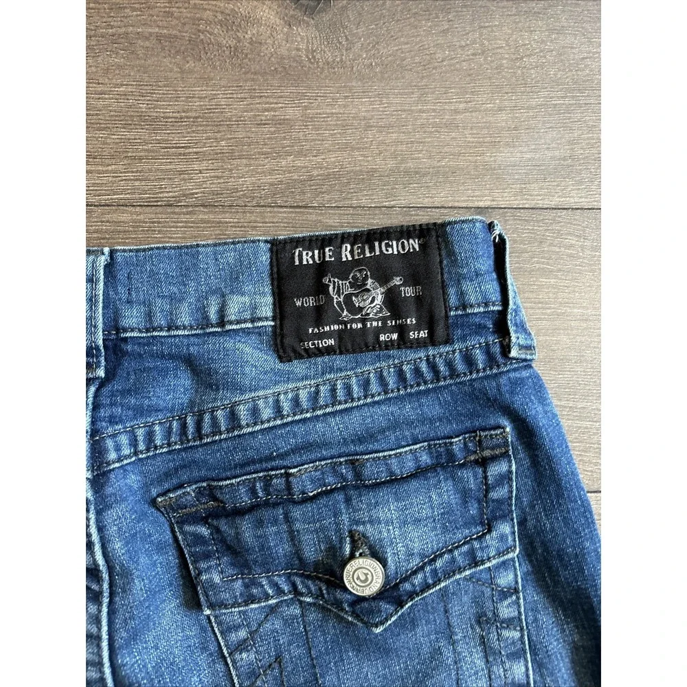 True Religion Jeans Mens Ricky Relaxed Straight Size 34x32 Dark Wash